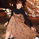 Anthropologie NWT $248  x Maeve Neutral Sequined Tulle Pullover Midi Dress XS Photo 3
