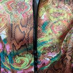 Mesmerize Jacket Blazer Size L Pink Green Orange Mandarin Color Satin Feel Size L Photo 6