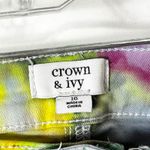 Crown & Ivy  Sz 16‎ Capri Jeans Handmade Tie Dye Denim Yellow Purple Raw Hem 1478 Photo 15