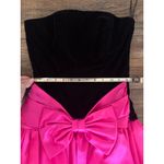 Vtg Scarlett Nite Prom Dress Pink Black Velvet Short Bubble Strapless Bow 7/8 Photo 9