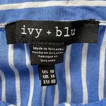Ivy + Blu Striped Shirt Dress Fit & Flare handkerchief hem Cotton Blue White 10 Blue Photo 5