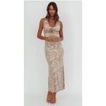 Here Comes the Sun Stunning  Velvet Beige Midi Dress Size XS NWT Photo 1