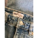 ZARA  Light Wash Straight Leg Jeans Raw Hem 2 Photo 3