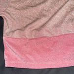 Naked Wardrobe On The Glow Long Sleeve Mock Neck Crop Top Pink Shimmer M NWT Photo 8
