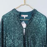 Jude Connally Delia Sequins Dress Palace Green Bell Sleeves Shift Size Small New Photo 4