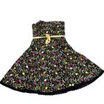 Alberto Makali Women’s Black Floral Embroidered Strapless Dress Photo 1