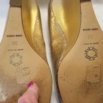Carlo Pazolini Gold Metallic Leather Wedge Curved Heels Pumps Shoes 38, 7.5 USA Size undefined Photo 7