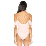 LPA / Revolve Cold Shoulder Ruffle Bodysuit 182 in Peony Photo 11