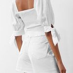 EXPRESS Bow Sleeve Crop Top Photo 1