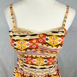 Love Reign Yellow tribal print corset style smocked sundress size medium Photo 1