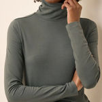 Pact  Women's Luxe Stretch Jersey Slim Turtleneck Shirt in Gray Green Sz XXL Photo 0