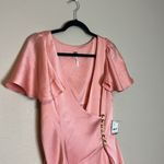 Free People Free‎ People Dress Scarlett Satin Ruffle Wrap Mini Peach Size Small NWT Photo 7