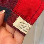 American Eagle AEO Red Black Buffalo Plaid Button Down Shirt S Flannel Oversized Photo 5