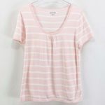 MERCER STREET STUDIO Pink Striped Scoop Neck Tee Size L Photo 8