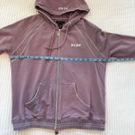 BCBG MaxAzria 90's Y2K Light Purple Zip Up Hoodie Silver Front & Back Logo XL Photo 9