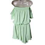 Amanda Uprichard  Ariella Off shoulders Mini Dress in Hypermint sz M Photo 3