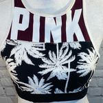 PINK - Victoria's Secret PINK/VICTORIA'S SECRET Sports Bra Palm Tree Print BurgundyWhite-Medium Photo 0
