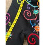 Jane's Closet Black Multicolor Beaded groovy Embroidered funky cardigan Small Photo 9
