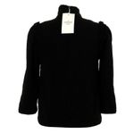 Sézane NWT Jackie Blouse in Noir Black Ruffle Shoulder Crepe Top 36 US 4 Photo 1