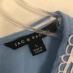 Zac & Rachel Womens Top Large Lace Tasseled Western Cottagecore Boho Country Blue Photo 1