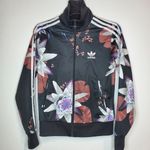Adidas Originals Lotus Print Track Jacket Black Floral Flowers Small Photo 0