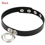Black O Ring Leather Collar Chocker Punk Necklace Photo 0
