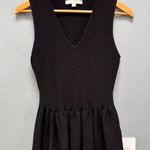 Jonathan Simkhai Sleeveless Knit Peplum Top Black S Photo 2