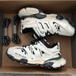 Balenciaga Track Sneakers, White/Black +Extra Shoe Laces Size EU34 US4 EXCELLENT Photo 14