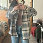 Old Navy  boyfriend flannel grey and tan Photo 0
