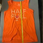 Life is Good Half Full Orange Crewneck Tank M Casual Coconut Girl Dopamine Boho Photo 3