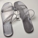 Old Navy Women's Low Heel Flat Silver Glitter Jelly Slide Sz 6 NWT Photo 3