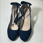 Chic Navy Women's Heels with Bow Detail Blue Size 8 Photo 13