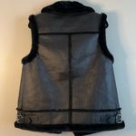 House of Harlow 1960 Black Moto faux fur faux leather vest. Photo 10