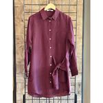 NWT Thakoon Shirt Dress Large Maroon Small Silk Oversized Red Photo 1