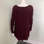 We The Free  Wine Laguna thermal cranberry with thumb holes oversize small v neck Photo 7