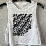 Lululemon Cut Back Cropped Tank White/Black Seawheeze 2020 Estimated Size Small White Photo 0