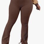 Brown Ribbed Women's Pants Size XXS Photo 0