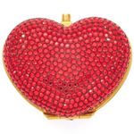 Authentic Judith Leiber RARE Red Crystal Strass Heart & Soul Pill Box Photo 5