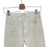 Mother Denim Insider‎ Crop Step Fray Jeans Glass Slipper White Denim Size 26 Photo 3