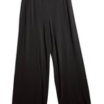 Eileen Fisher Black Wide Leg Palazzo Pants Size L Pull On Organic Cotton Spandex Photo 0