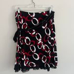 Wrapper Y2K BLACK AND RED  ABSTRACT PRINT MIDI SKIRT Photo 4