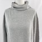 Abound New  Mock Neck Midi Ribbed Long Sleeve Slit Sweater Dress Grey Photo 3