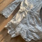LIONESS Revolve  Crochet Eyelet Lace White Bell Sleeve Romper Playsuit XS Photo 3