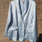 Victoria's Secret  Blazer Satin L Polka Dots Blue Slouchy Oversized Photo 0