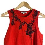 Elizabeth and James Red Bird Embroidered Asian Style Sleeveless Crewneck Top XS Photo 1