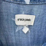 Sneakpeek Chambray Star Button Down Shirt Blue Size M Photo 6