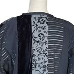 Vintage Max & Mabel Mix Fabric Artsy Black Jacket Size 1 Velvet Stripe Artsy Size L Photo 5