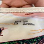 Aerie Pink Hawaiian Print Ruffle Trim V Neck Swim Bikini Top Size S Photo 3