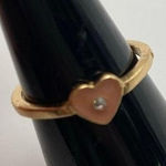 Gorgeous Gold Finish Heart Shaped‎ Ring Pink 7 Photo 0