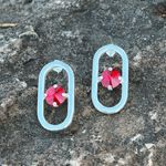 Handcrafted earrings with Swarovski crystal Silver Photo 3